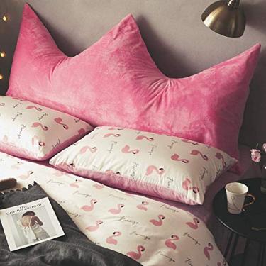 Imagem de Almofada de cabeceira de cabeceira, bloco de apoio estofado para sofá-cama, coroa grande, almofada de cintura macia removível, almofada de encosto para cabeceira - v 90 x 60 cm (35 x 24 polegadas) (F