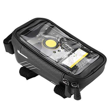 Imagem de Xcello Waterproof Outdoor Hard Shell Cycling Bike Handlebar Storage Bag Bicycle for Phones Up to 6.2 Inches (A-Black)