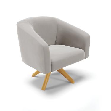 Imagem de Poltrona Decorativa Giratória MA30 Stella Veludo Cinza D03 - D'Rossi