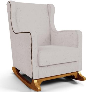 Imagem de Poltrona de Amamentação com Balanço Mavie L02 Linho Bege - Lyam Decor