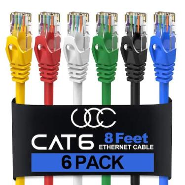 Imagem de Cabo Ethernet Ultra Clarity Cables Cat6, 8 pés (2,4 m), pacote com 6