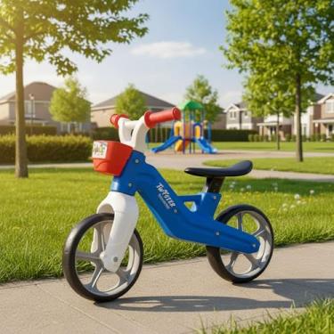 Imagem de Bicicleta Infantil Sem Pedal Balance Bike para Crianças a Partir de 18 Meses, Desenvolve Equilíbrio, Coordenação Motora e Autonomia, Banco Ajustável, Leve, Segura e Divertida - Azul