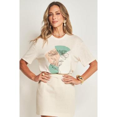 Imagem de BLUSA T-SHIRT TRICOT FLAME DOCE TRAMA REF:105663-Feminino