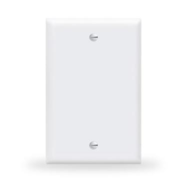 Imagem de Placa de parede em branco, 1 gang, branco, termoplástico de policarbonato, 11,4 cm x 7 cm, resistente ao calor, durável, fácil instalação com parafusos, capa de placa de tomada elétrica para casa e