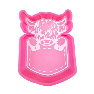 Imagem de Molde Freshie MUBYOK M547 Highland Cow in a Pocket de silicone para assar contas aromáticas e suprimentos para carros
