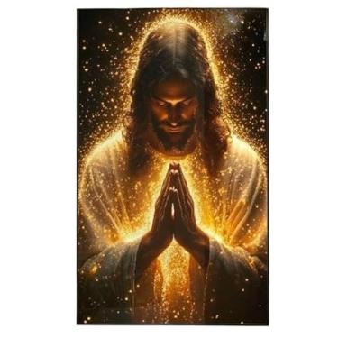 Imagem de Quadro Decorativo Jesus Oracao Divina Quadros Decorativos Para Sala Quarto Decoracao Parede(110X80 (Super Grande))