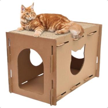 Imagem de Arranhador Para Gato de Papelão Brinquedo Casinha
