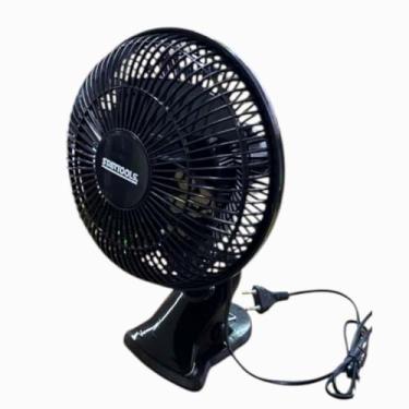 Imagem de Ventilador de Mesa Portátil com Oscilação, Clip Ajustável, Bivolt 127V/220V, Preto (127V)