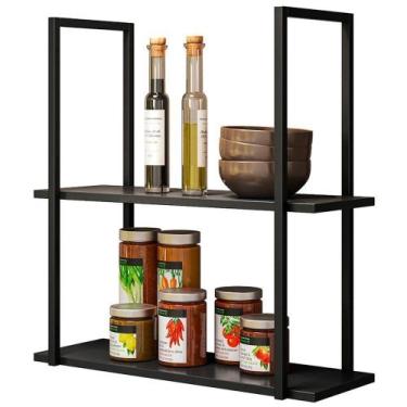 Imagem de Prateleira Estilo Industrial Aurum Preto Dhom Preto - MILANI MOVELARIA