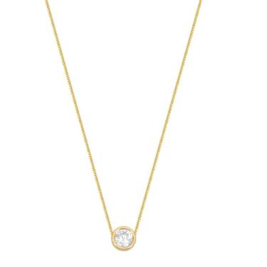 Imagem de Andreia Branco Acessórios - Colar Com Ponto De Luz De Zircônia, Corrente Venezia Fina De 45 Cm, Ouro Amarelo 18k, Feminino, Adultos, Eventos Formais