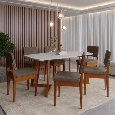 Imagem de Conjunto para Sala de Jantar Tampo Oval 170cm com 6 Cadeiras Madeira M