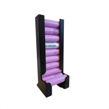 Imagem de Suporte para 10 Baterias 18650, Organizador de Armazenamento de Pilhas, Capacidade Múltipla (preto)