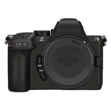 Imagem de Z 5II Adesivo de corpo de câmera kit de película protetora acessórios de pele decalques de vinil para Nikon Z5 Mark II Z5 II (couro preto)