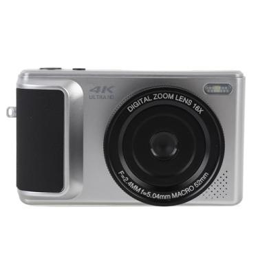 Imagem de Generic Câmera Digital, 2,8 Polegadas IPS Display Flip Screen Câmera Digital 4K 64MP Anti Shake for Selfie (Prata)