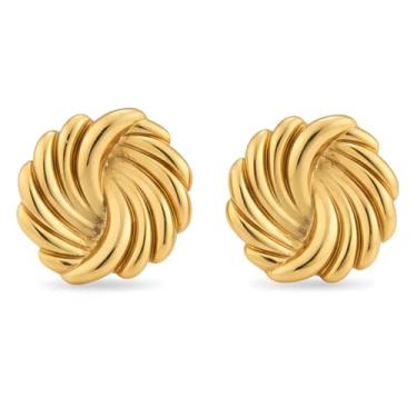 Imagem de Brinco Orgânico Tresse Aço Antialérgico Banhado A Ouro Luxo