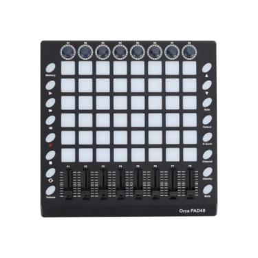 Imagem de Tomvorks Tamanho Portátil, Controlador de Pad MIDI, Pads RGB Retroiluminados, Controles Personalizáveis ​​para Produção Musical, Win10/8/7/XPVistaMac OSX, Fácil de Usar, Preto