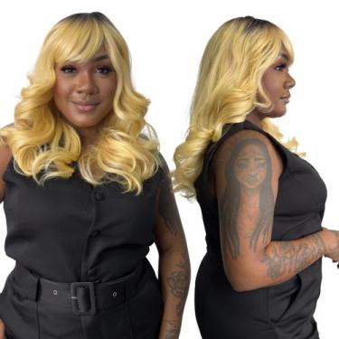 Imagem de Peruca Lace Normal Ondulada Fibra Premium 55cm Roxa Vermelha - bbless,