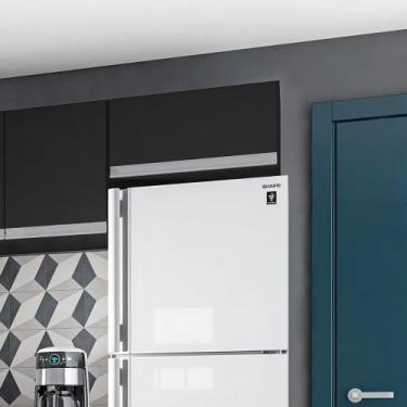 Imagem de Armário de Geladeira Aereo 1 Porta Andreia 60cm AJL Móveis, Preto