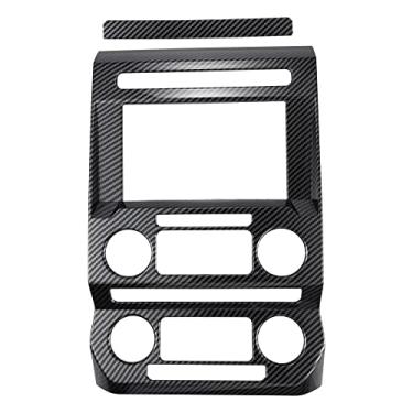 Imagem de X AUTOHAUX Capa de painel de controle central para Ford F150, 2015-2016-2017-2018-2019-2020, painel de navegação GPS A/C com acabamento decorativo