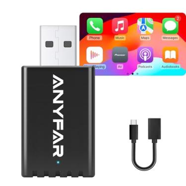 Imagem de ANYFAR Adaptador CarPlay sem fio para iPhone, chip 5G dual-core (atualizado), conexão automática em segundos, WiFi de 5,8 GHz sem atraso, dongle sem fio A4 Car Play serve para carros com recurso