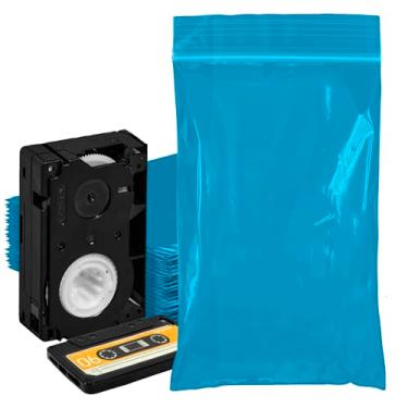 Imagem de PUREVACY Sacos com zíper azul Reflex para embalagem, 12 x 20 cm. Pacote com 1000 saquinhos de plástico. Sacos de plástico recicláveis. Sacos de zíper de polietileno de 2 mm de espessura. Saco