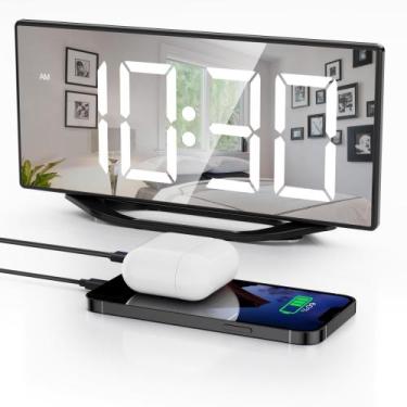 Imagem de Relógio Roxicosly Digital 8,7" LED Mirror 2 portas USB
