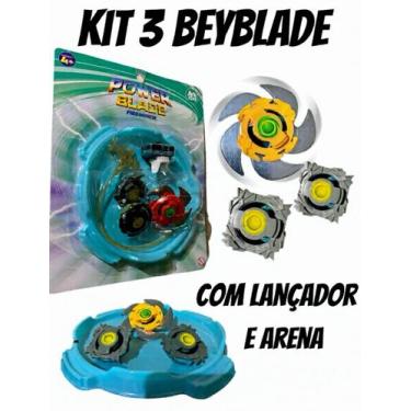 Imagem de Brinquedo Infantil - Kit 3 Beyblade + Arena + Lançador - Arktoys