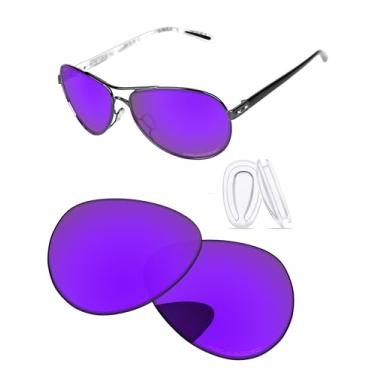 Imagem de PapaViva Lentes de reposição para óculos de sol Oakley Feedback OO4079 59 mm Plasma roxo polarizado
