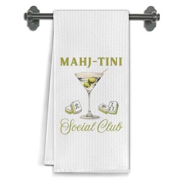 Imagem de Elefeltclave Toalhas de cozinha engraçadas Mahjong Martini, presentes para amantes de coquetéis, toalhas de chá para decoração de carrinho de cozinha, bar, presentes para mulheres, toalhas de mão