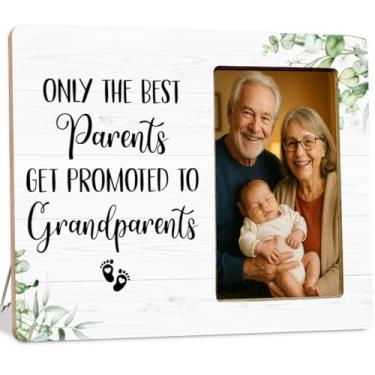 Imagem de LUERHUI Porta-retratos de madeira para avós e avós, seja promovido aos avós