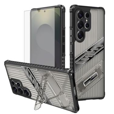 Imagem de Asuwish Capa de celular para Samsung Galaxy S24 Ultra 5G com protetor de tela de vidro temperado e suporte rígido resistente à prova de choque acessórios S24Ultra 24S S 24 24Ultra Mulheres Homens