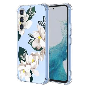 Imagem de WEIOUHR Capa para Galaxy A54 5G Samsung A54 5Gphone, design de flor branca de TPU macio, à prova de choque, resistente a arranhões, leve, para Samsung Galaxy A54 5G (Magnólia)