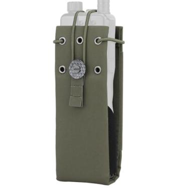 Imagem de Bolsa de rádio Tactical MOLLE e coldre para garrafa de água – Bolsa de cintura ajustável leve de nylon 500D para walkie talkie, caminhadas ao ar livre, acampamento, colete tático, mochila ou cinto (RG