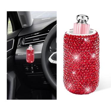 Imagem de NYTKL Suporte de protetor labial vertical para carro, organizador de batom com strass brilhante, suporte de protetor labial para veículos, protetor labial vertical e isolante, decoração interior
