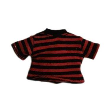 Imagem de ob11 Dress Short Sleeve GSC Clay 1/12 bjd Striped t-Shirt Doll Clothes red Black