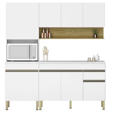 Imagem de Armário de Cozinha 3 Peças Balcão 150cm com Tampo Lina16 Z06 Supremo/Freijó - Mpozenato