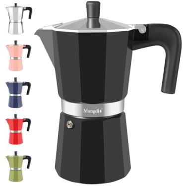 Imagem de Mongdio Cafeteira de café expresso para fogão, cafeteira cubana de fogão, panela italiana Greca Mocha, 12 xícaras de café expresso, 590 ml - Preto