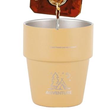 Imagem de Copo de copo, copo de aço inoxidável | caneca de café isolada de dupla camada - Caneca de viagem de café isolada a vácuo de aço inoxidável 300ml, caneca de café isolada para viagens, camping