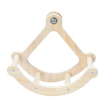 Imagem de IEUDNS Poleiro interativo para pássaros, brinquedo de balanço para periquitos, roda de exercícios de madeira, acessórios para gaiola de pássaros para