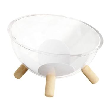 Imagem de Cama para gatos, ninho para animais de estimação com base de madeira – Centro de atividades de cúpula de acrílico transparente para descansar, dormir, descansar, brincar de coelhos