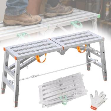 Imagem de Equipamento de Andaime,Banqueta DobráVel com Quatro Ajustes de Altura,Suporte Duplo ReforçAdo,PéS Silenciosos e Tela Antiderrapante,Ideal para DecoraçãO de Interiores