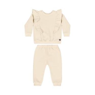 Imagem de Conjunto com Blusão e Calça em Moletom para Bebê Menina Quimby-Feminino