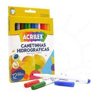 Imagem de Canetinha Escolar Hidrografica 12 cores Acrilex