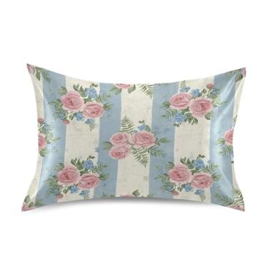 Imagem de SEHANY Capas de almofada elegantes de seda rosas para cabelo e pele, capas de almofada de cetim respiráveis macias e refrescantes com fecho de envelope, tamanho king (50,8 x 66 cm)