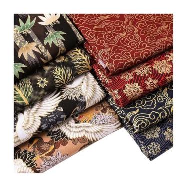 Imagem de 1 Peça Tela de Algodão com Estampa Kimono Japonês Tradicional 50/100/200x145cm - Macia & Respirável para DIY Hanfu, Cortinas, Artesanato & Decoração Festiva(Style 3,100X145cm)