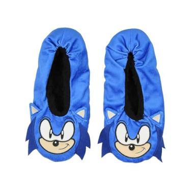 Imagem de Pantufas Sonic The Hedgehog com personagens 3D e sola antiderrapante para mulheres e homens, Sônicas, S