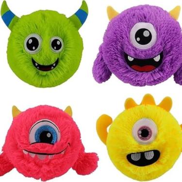 Imagem de Bola de Pelúcia Inflável com Bomba Multicolorido Sortido 23cm Brinquedo Infantil Macio e Divertido