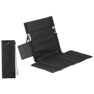 Imagem de IEUDNS Cadeira de arquibancada multifuncional com almofada para estádio, ideal para jardim, praia, eventos esportivos, shows e gramados, Preto