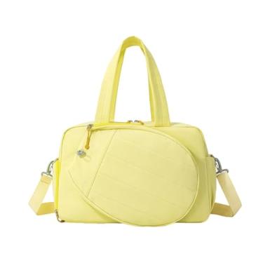 Imagem de Vaveren Bolsa para raquete de tênis, estilo mala esportiva, para homens e mulheres, ideal para viagens curtas, com alças de ombro e de mão compartimento para, Amarelo