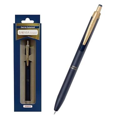 Imagem de Zebra Sarasa Grand Caneta esferográfica de tinta gel, edição limitada embalada para presente, fina 0,5 mm, tinta vintage à base de água, azul escuro (P-GF25-JJ57-VDB)